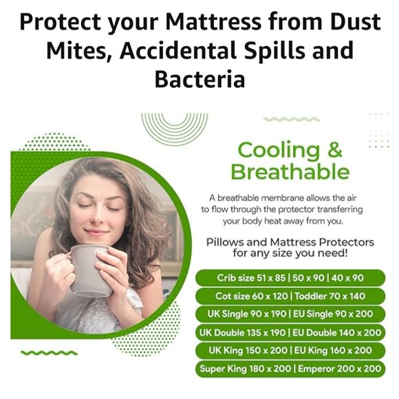 COMFIER SLEEP "100% Bamboo Mattress Protector" Waterproof- NaturallyCooling-KING - Picture 7 of 13